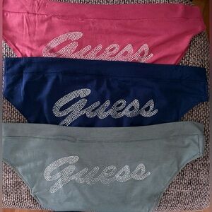 Guess Pink, Blue, and Green Bikini Panties Trio